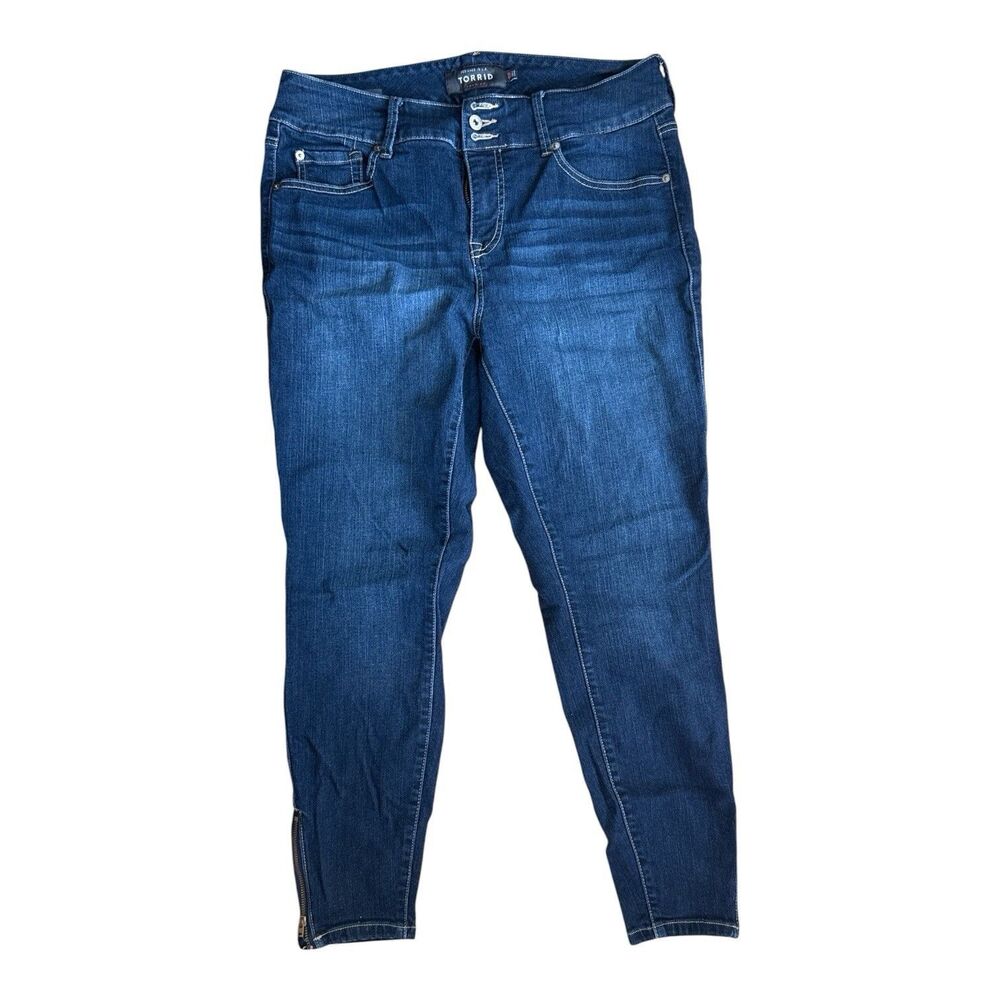Torrid Jegging Premium Dark Wash Denim Ankle Zip Hem 16R Stretch Plus